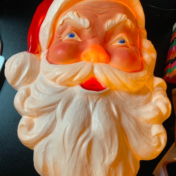 Vintage Christmas blow mold Santa FaceHead Hanging USA Union Mint - Picture 1 of 10